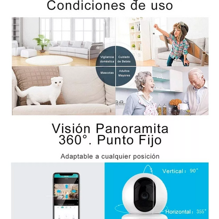 Camara Seguridad 3MP Interior Full HD 360° A1-F30 Seedary