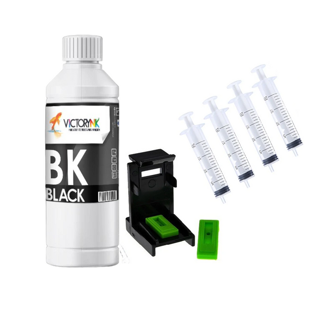 Litro de tinta mas clip purgador y 4 pzs jeringas para recargar