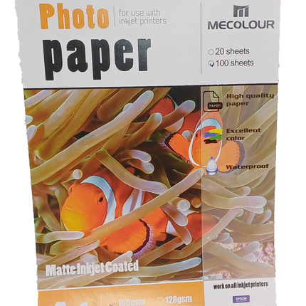 Papel Fotográfico Mate A4 / 100 Hojas 108 GR