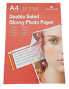 Papel Fotográfico Doble Lado Glossy A4/ 50 HOJAS 120 gsm