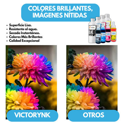 Pack4 Litros Tinta Para Ep T50, L805, T664, L110, L200, L210 Negro Cyan Magenta Yellow