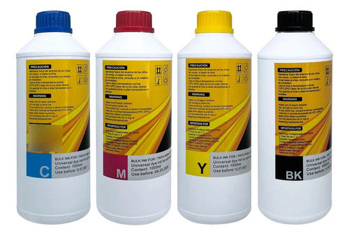 Pack 4 Lts Tinta Universal Compatible Epson Brother Hp Canon Negro/cyan/magenta/amarillo