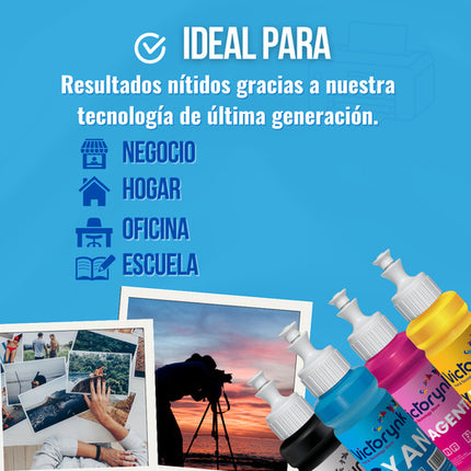 Pack 6 Tintas Compatibles Con T574 L8050 L18050 L18058 Light Negro Cyan Magenta Yellow Light