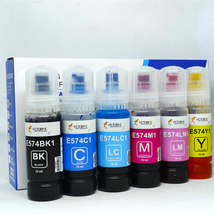 Pack 6 Tintas Compatibles Con T574 L8050 L18050 L18058 Light Negro Cyan Magenta Yellow Light