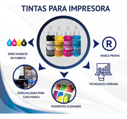 Pack 4 Litros Tinta Para Hp Vivera 950 564 670 920  Black/yellow/magenta/cyan