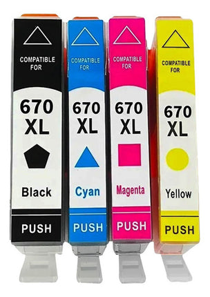 Kit 4 Cartuchos De Tinta Genérico Para Hp 670 3525 4625 4615