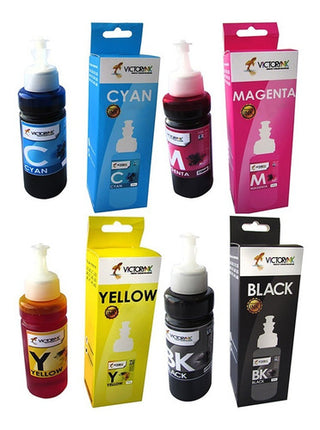 Tinta Comestible Victorynk 70ml Para Impresoras Epson Black, Cyan, Yellow, Magent