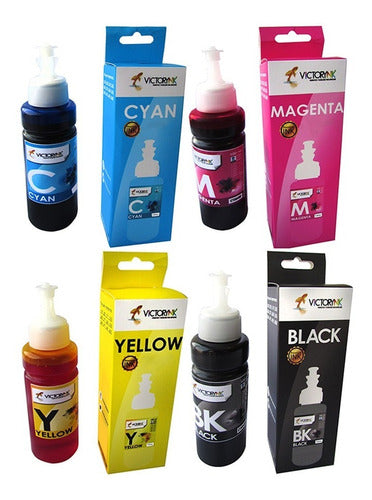 Tinta Comestible Victorynk 70ml Para Impresoras Epson Black, Cyan, Yellow, Magent