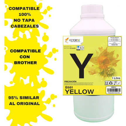 Pack 4 Litros De Tinta Bro J100 6720 870 4420 Compatible Black, Cyan, Yellow, Magent