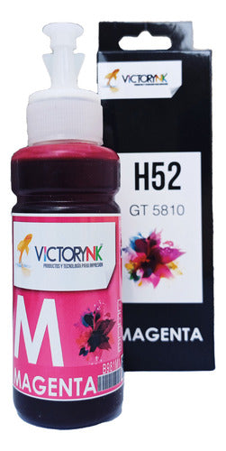 Tinta Dye Victorynk H52 Gt 5810 70 Ml Para Impresoras Cyan Magenta Yellow Black