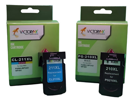 Pack 2 Cartuchos Tinta Genérico Pg 210 Xl / 211 Xl  Bk/tri