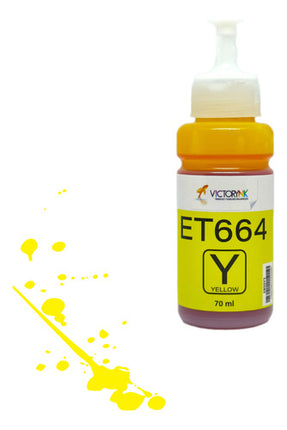 Pack 4 Tintas Para Epson 70ml T664 L405 L551 L1455 L375 Tinta Negro Cyan Magenta Yellow