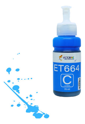 Pack 4 Tintas Para Epson 70ml T664 L405 L551 L1455 L375 Tinta Negro Cyan Magenta Yellow