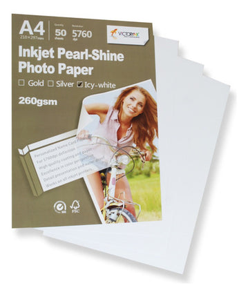 Papel Fotográfico Aperlado Gris Silver A4 260gr 50 Hojas