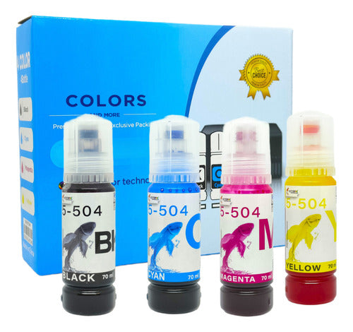 Pack 4 Tintas Para Epson 70 Mil T504 L4150 L6191 L14150