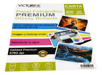 3 Pack Papel Fotográfico Glossy Carta /60 Hojas 200 Gr Blanco