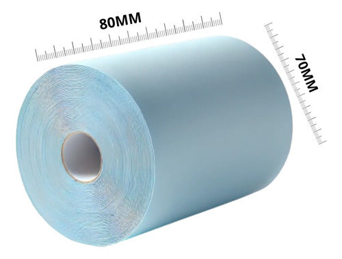 50 Rollos Papel Térmico 80x70 Impresora 80mm Negro  Blanco