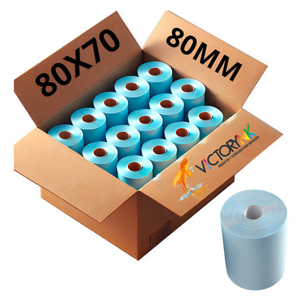 50 Rollos Papel Térmico 80x70 Impresora 80mm Negro  Blanco