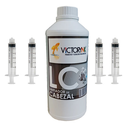Liquido Limpiador De Cabezales Litro + 4 Jeringas De 20 Ml N/a