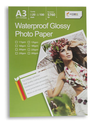 Papel Fotografico High Glossy A3 - 20 Hojas 180 Gr Blanco