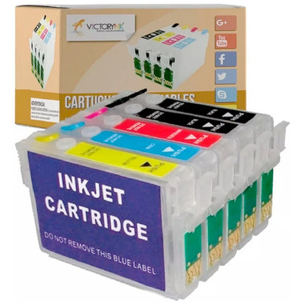 Cartucho Rellenable Ep 73nr Tx220 T21 + 4 Tintas 100 Ml