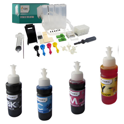 Sistema De Tinta Continua Universal H Y Can + 4tintas 100ml