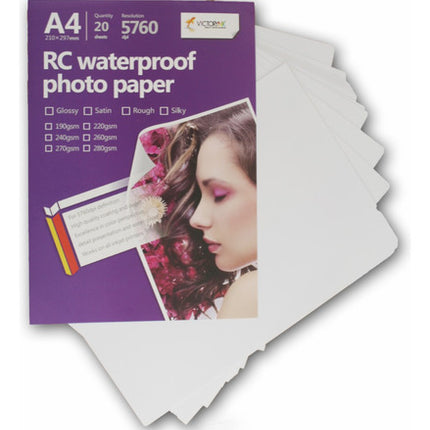 Papel Fotografico  Sedoso A4 20 Hojas 260grs Blanco