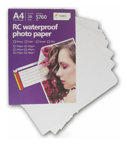 Papel Fotografico  Sedoso A4 20 Hojas 260grs Blanco