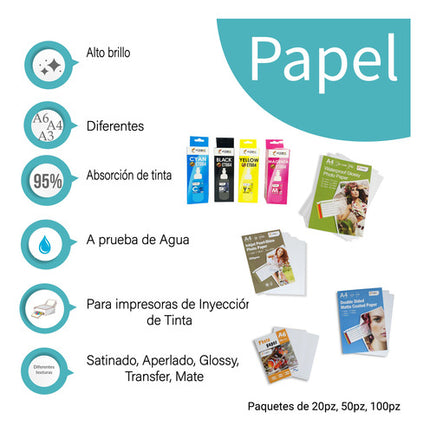 Papel Fotografico Adhesivo Sticker Glossy A3 /20 Hojas 135g Blanco