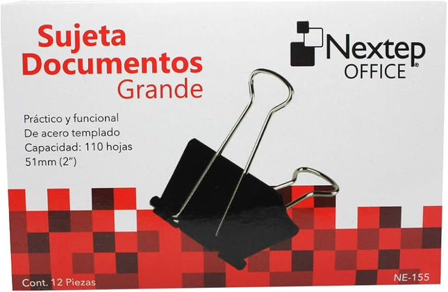 Sujeta Documentos Nextep Grande 51mm (2") PNE-155 12 Pzas