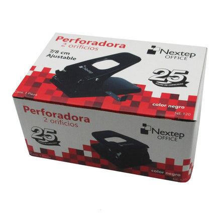 Perforadora Nextep 2 Orificios 7/8cm Ajustable 25 Hojas NE120