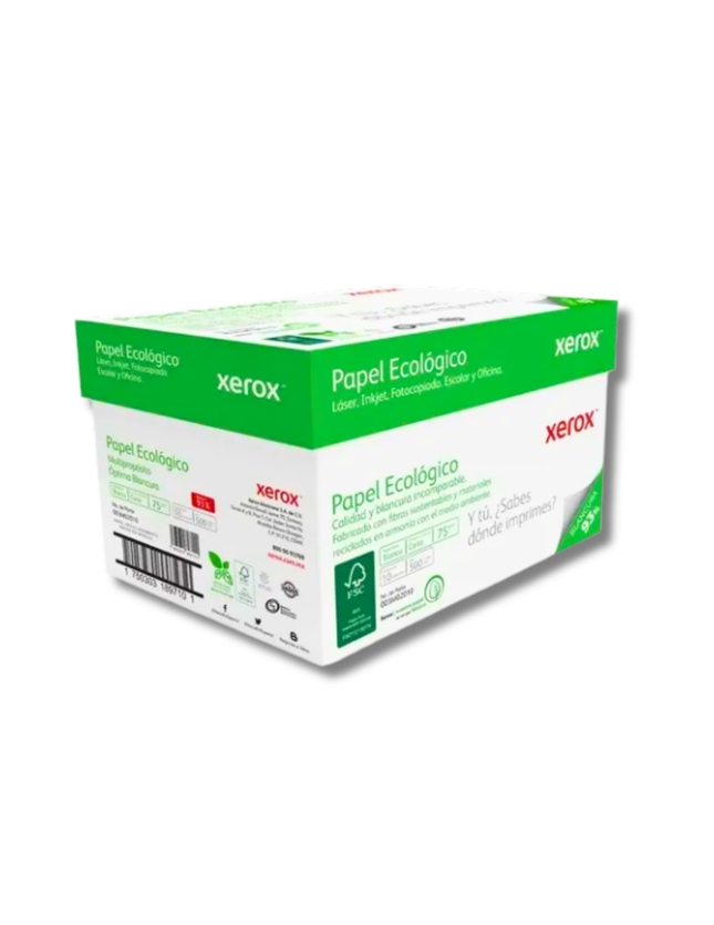 Papel Bond Xerox Ecológico Paquete 500 Hojas  (210 x 297 mm)