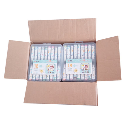 Pack 3 Pzs 18 Plumones Doble Punta Acuarelables