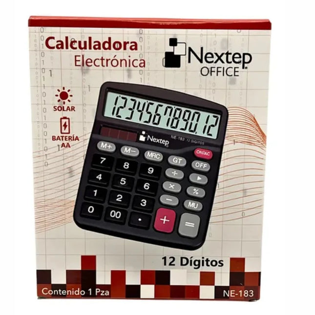 Calculadora Nextep 12 Digitos Semi Escritorio Bateria/Solar NE183
