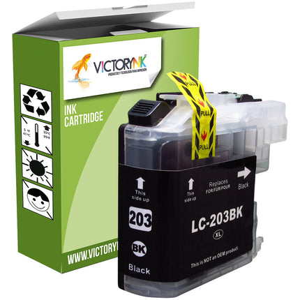Pack de 4 Cartuchos de Tinta Victorynk Genérico para Brother LC 203XL, MFC-J4320DW, MFC-J4420DW, MFC-J460D