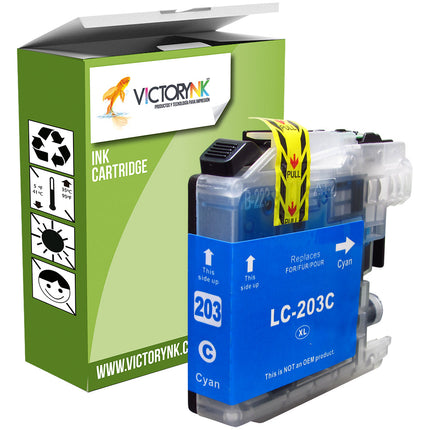 Pack de 4 Cartuchos de Tinta Victorynk Genérico para Brother LC 203XL, MFC-J4320DW, MFC-J4420DW, MFC-J460D