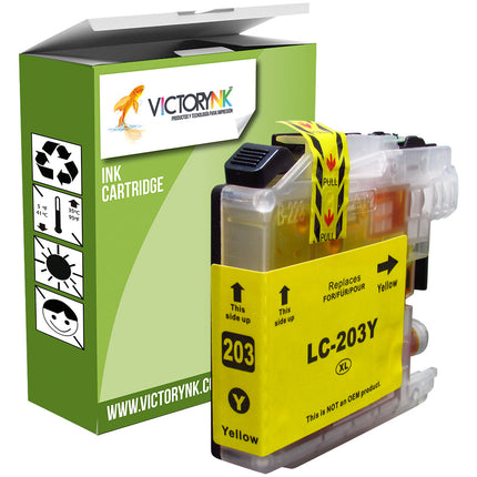 Pack de 4 Cartuchos de Tinta Victorynk Genérico para Brother LC 203XL, MFC-J4320DW, MFC-J4420DW, MFC-J460D