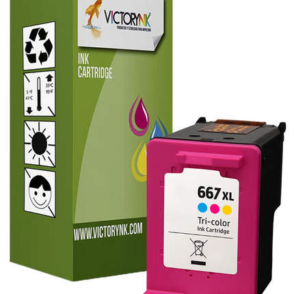 Pack 2 Pzs Cartucho de Tinta Victorynk Genérico para Hp 667XL