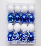 Set de Esferas Color Blanco y Azul, 12 Pzs