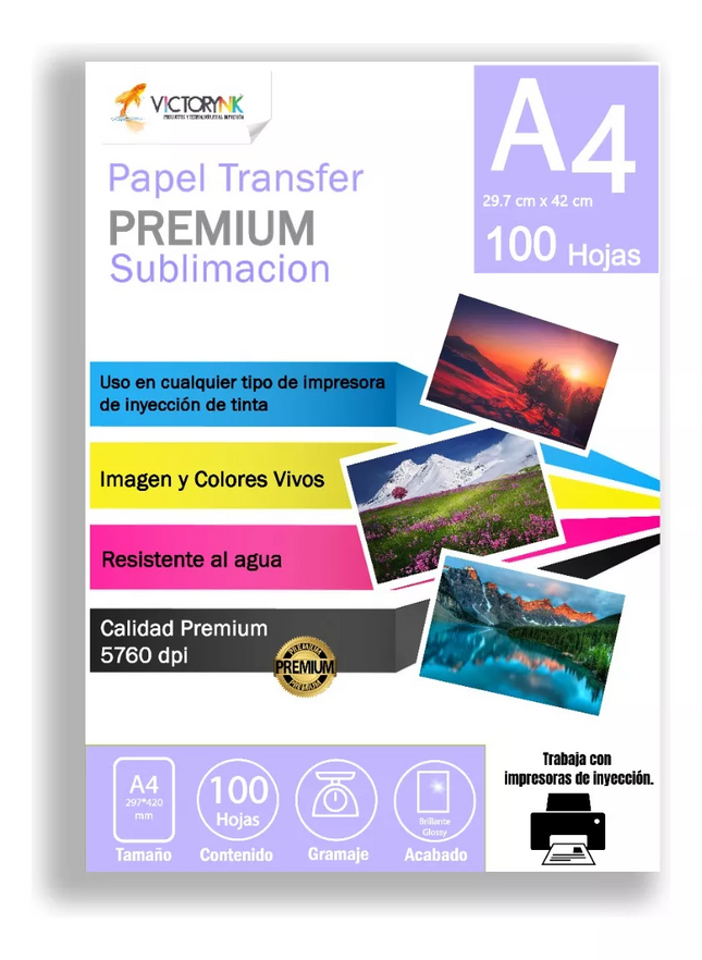 Papel Victorynk Para Sublimación A4 100 Hojas, 100gr
