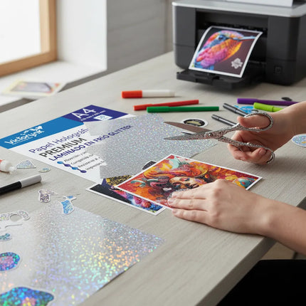 Papel Laminado Holografico En Frio Glitter 20 Pzs A4
