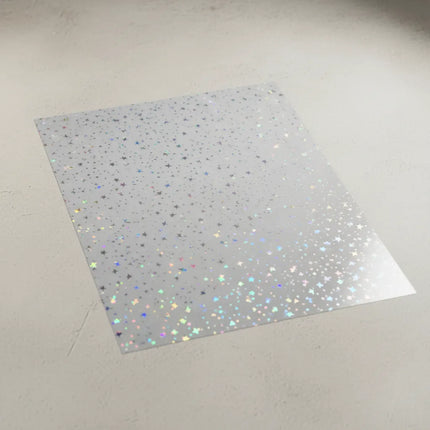 Papel Laminado Holografico En Frio Estrellas 20 Hojas A4