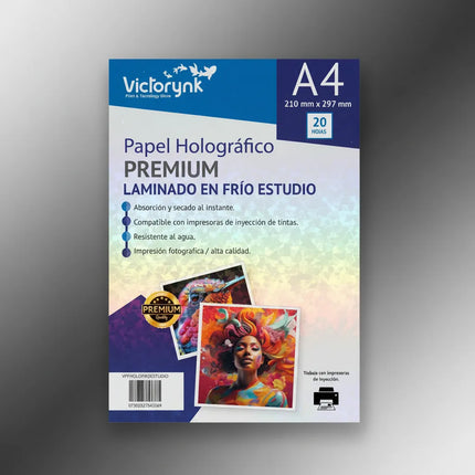 Papel Laminado Holografico En Frio Estudio 20 Hojas A4