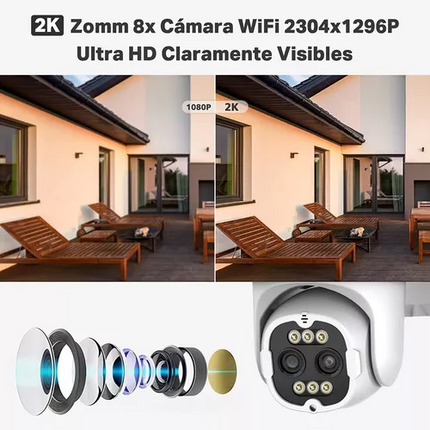 Cámara Domo TP2M8 8X 4K Full HD WiFi Exterior