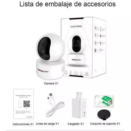 Camara Seguridad 3MP Interior Full HD 360° A1-F30 Seedary