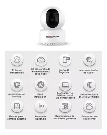Camara Seguridad 3MP Interior Full HD 360° A1-F30 Seedary