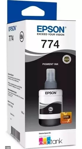 Botella Original Tinta Epson T774 Ecotank Negro