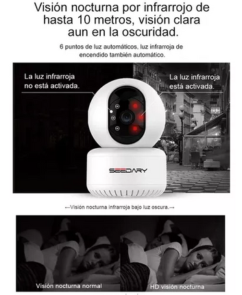 Camara Seguridad 3MP Interior Full HD 360° A1-F30 Seedary