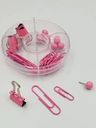 Kit Papelería: Clips, Chinches, Clip Grande y Sujetador
