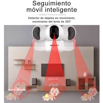 Camara Seguridad 3MP Interior Full HD 360° A1-F30 Seedary